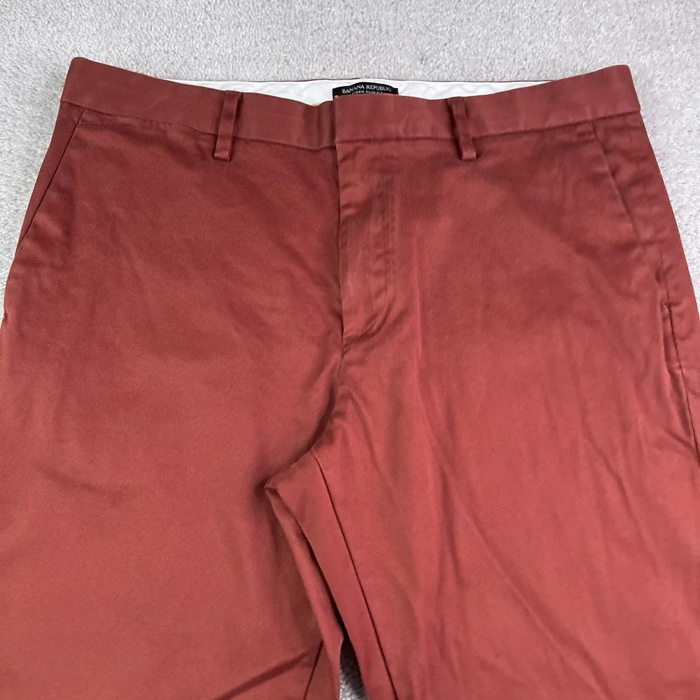 Banana Republic Pants Mens 36x34 Brown Aiden Slim Fit Rapid‎ Movement Chino